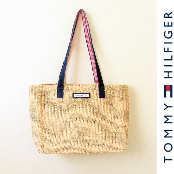 Vintage Handbags - VINTAGE • Tommy Hilfiger Wicker Tote